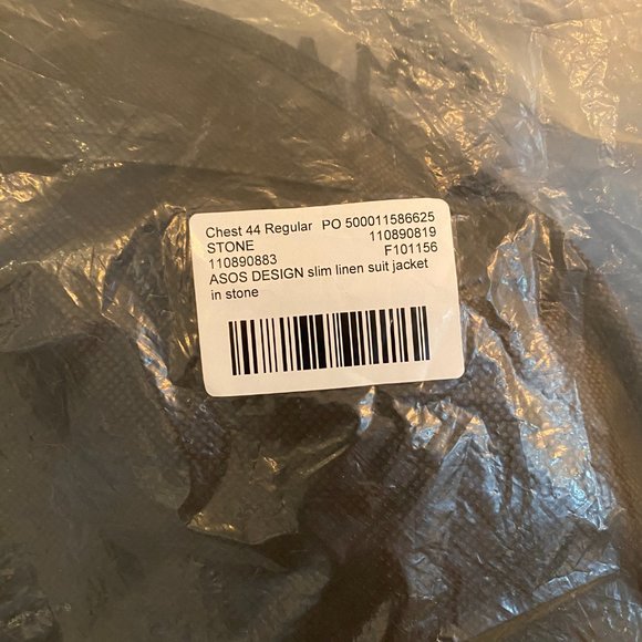 ASOS DESIGN skinny linen mix suit jacket in stone (tan color) - Picture 8 of 15